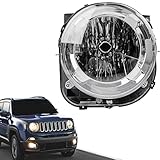 VLINCAR Halogen Model Headlight Assembly Compatible with Jeep Renegade 2015-2018 Headlamp Replacement Right Passenger Side RH 68256567AA CH2503273