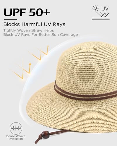 Image of Zylioo 2XL XL L Women's Straw Sun Hat, Wide Brim Beach Hat UPF 50+, M S Floppy Summer Hat, Vacation Travel Outdoor
