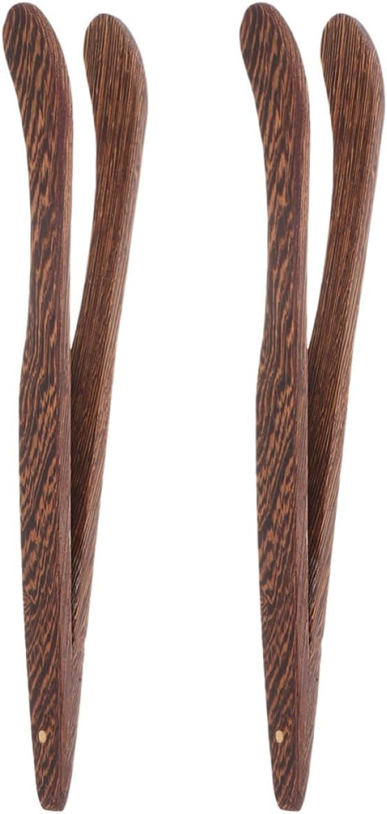 2pcs Wooden Tea Tongs Comfortable Grip for Tea Ceremony