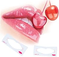 Vista 3 de 3 plantillas de delineador de labios, 3 estilos de modelo de labios, plantilla de línea de labios, tarjeta de labios cosméticos maquillaje