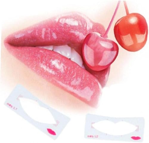 Miniatura 3 de 3 plantillas de delineador de labios, 3 estilos de modelo de labios, plantilla de línea de labios, tarjeta de labios cosméticos maquillaje