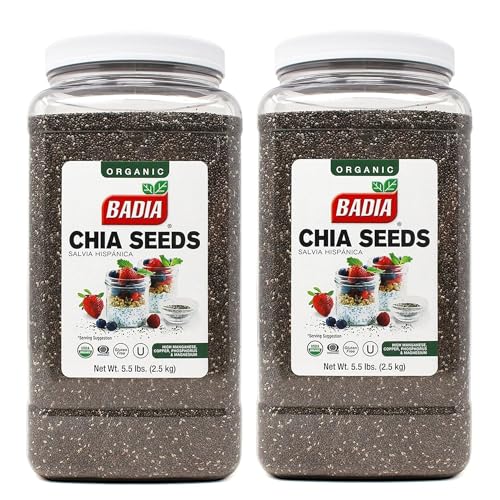 Badia Organic Chia Seeds, 5.5 Pounds (Pack of 2) – Superfood Rich...