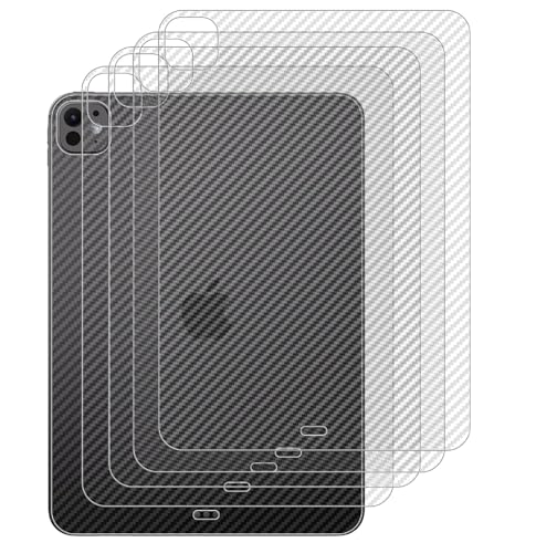 GIOPUEY Rückseite Folie Kompatibel mit iPad Pro 13 M5 2025, [4 Stück] 0.1mm Ultradünn Carbon Muster Rückseite Folie, Kratzfest Anti Fingerabdruck rutschfest