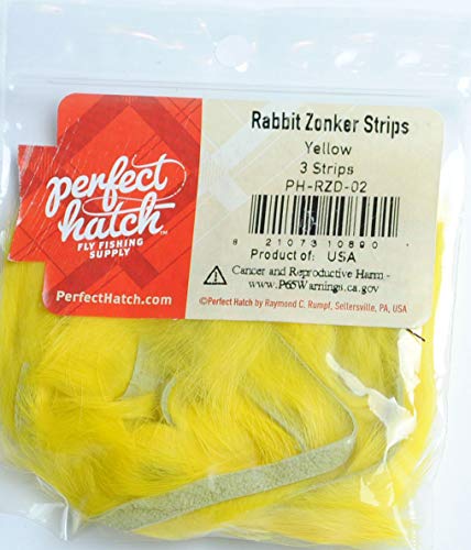 Perfect Hatch Rabbit Zonker Strips Yellow PH-RZD-02