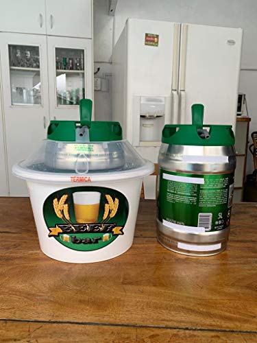 Chopeira Portátil À Gelo Com Manta Térmica P/Barril 5L - Branco Com Tampa Transparente