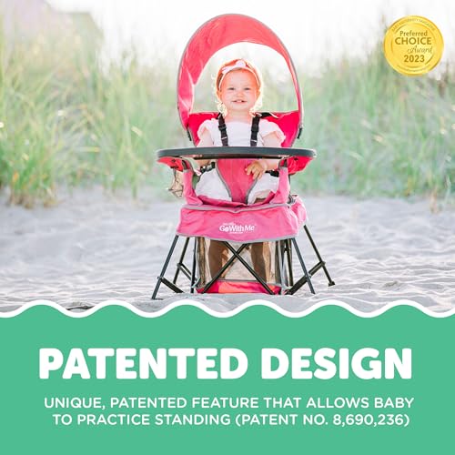 Image of Baby Delight Go with Me Venture Portable Chair | Indoor and Outdoor | Sun Canopy | 3 Child Growth Stages | Pink