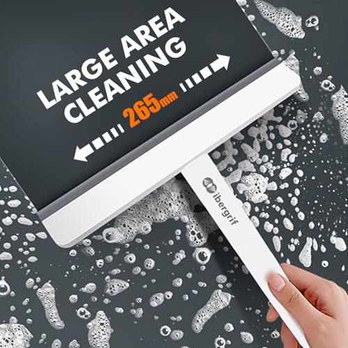 Ibergrif M34102 Escobilla de Goma, Limpiacristales de Ducha, Rasqueta Mampara, para Ventanas y Puertas de Cristal en Baños, Coches y Oficinas, Blanco - imagen 4