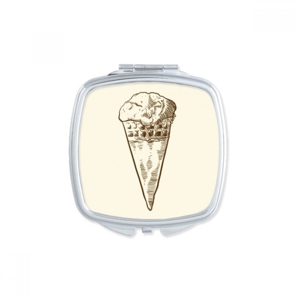Miroir de poche à la main motif crème glacée, le cadeau mignon parfait