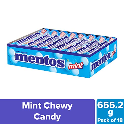Image of Mentos, Mint Flavour, Chewy candy Stick Pack, 655.2 g [Pack of 18]
