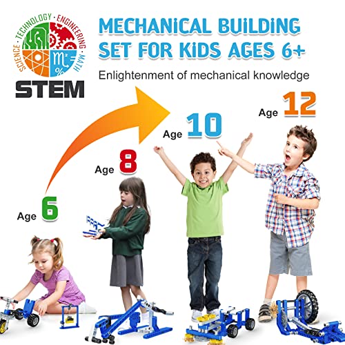 Mechanical Building Toys For Boys Age 8-12, 50 Stem Projects For Kids Ages 8-12 With 325 Pcs Building Blocks, Stem Toys For 6 7 8 9 10 Year Old Boys, Science Kit Birthday Xmas Gifts For Kids 6+ #TOP4