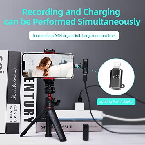 AFAITH Kabelloses Lavalier-Mikrofon für iPhone iPad Android Handy, Plug-Play-Ansteckmikrofon, synchronisiert das… - Image 5