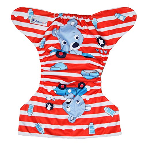 Image of Babymoon (Set of 3-1 Cloth Diaper with 2 5Layesr Bamboo Insert) Premium Adjustable Reusable Washable Cloth Diaper for Baby