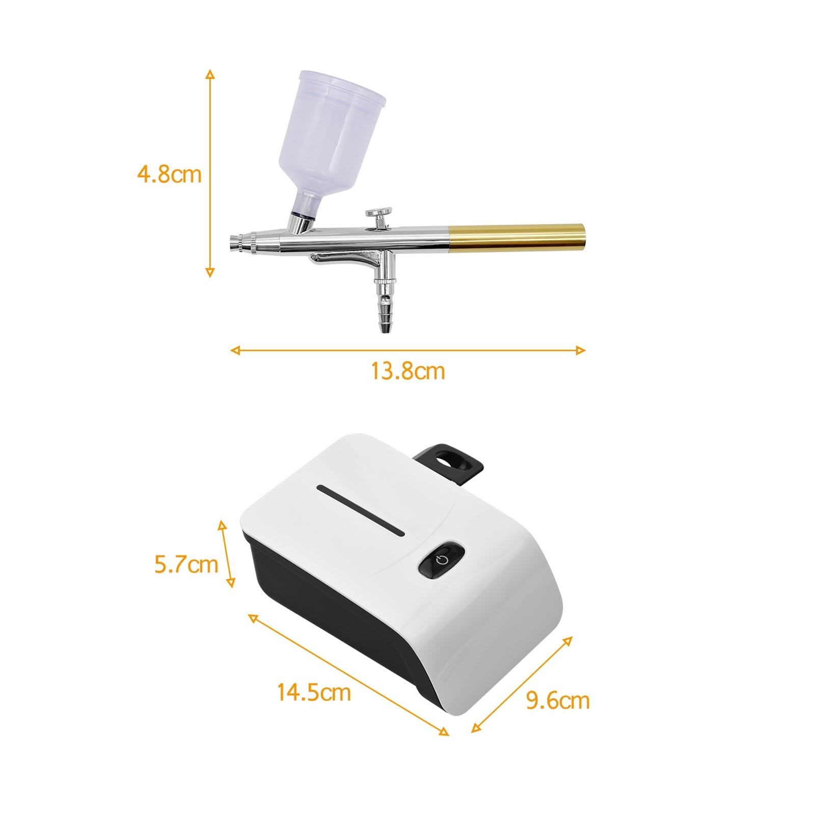 Kit aerografo multifunzionale con set di spazzole ad aria compressa a compressore for pittura artigianale Precisione Senza Sforzo Spruzzo Uniforme(White)
