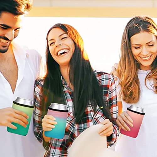 Beer Can Coolers Sleeves, Soft Insulated Bottle Soda Cover Coolers, Personalized Collapsible 12Oz Blank Bulk Drink Cooler For Parties, Wedding Or Events (Multicolor,12) #TOP6