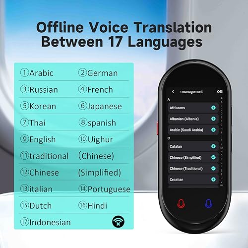Language Translator Device, Portable Two-Way Instant Translator, Offline Online Voice Photo Translation, 137 Languages Supported, High Accuracy Translator Device for Travel Business Learning (Black) 7 Language Translator Device, Portable Two-Way Instant Translator, Offline Online Voice Photo Translation, 137 Languages Supported, High Accuracy Translator Device for Travel Business Learning (Black) - Image 5