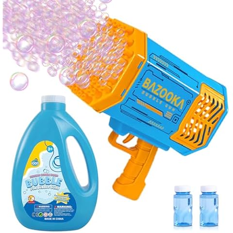 Bule Bubble Gun with Solution Cover