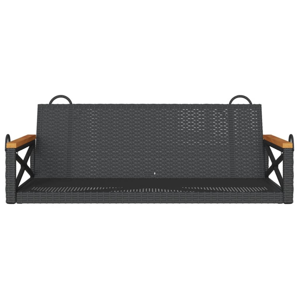 ShGaxin Banco Columpio de ratán sintético Negro 109x62x40 cm, Columpio Jardin Exterior, Balancin Jardin Exterior, Muebles Jardin Exterior, Balancin Balcon - 368152
