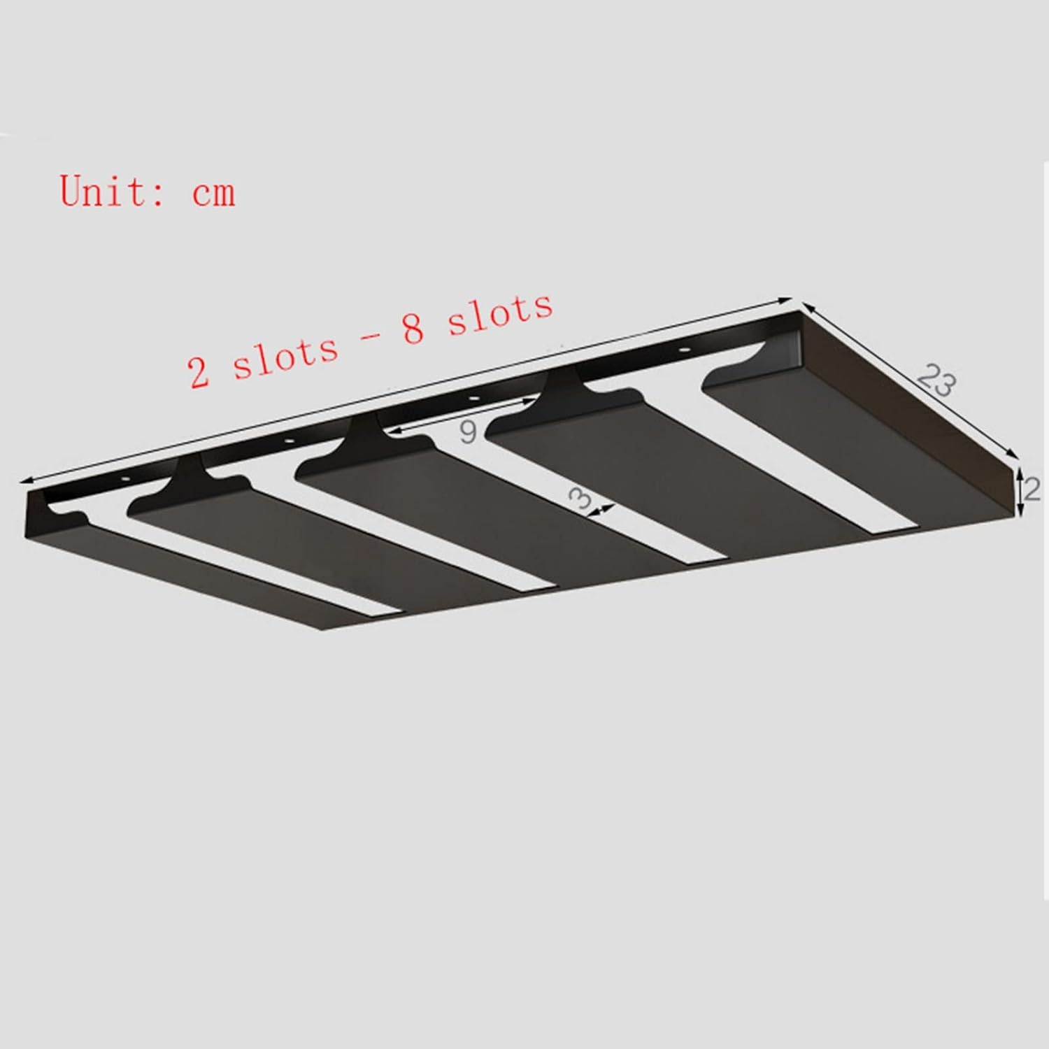 2-6スロットワイングラスラック、ステンレススチールハンギングステム