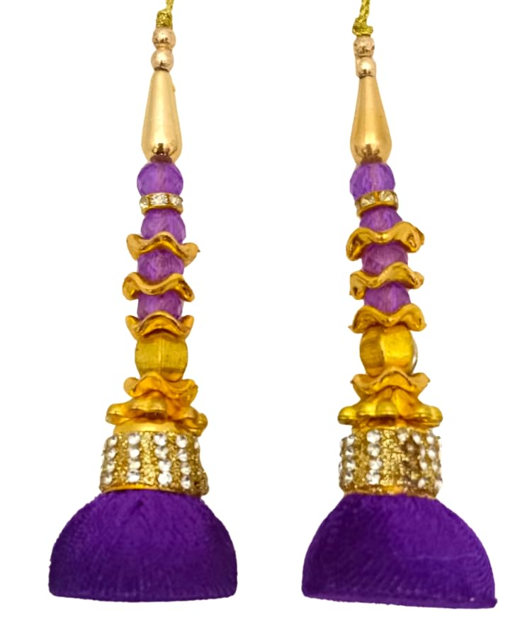 Latkan pompons violets suspendre vêtement indien pour dupatta et sari