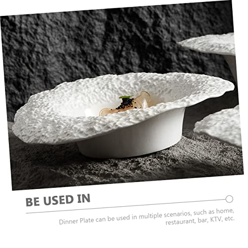 Assiette céramique effet roche profond chapeau de paille