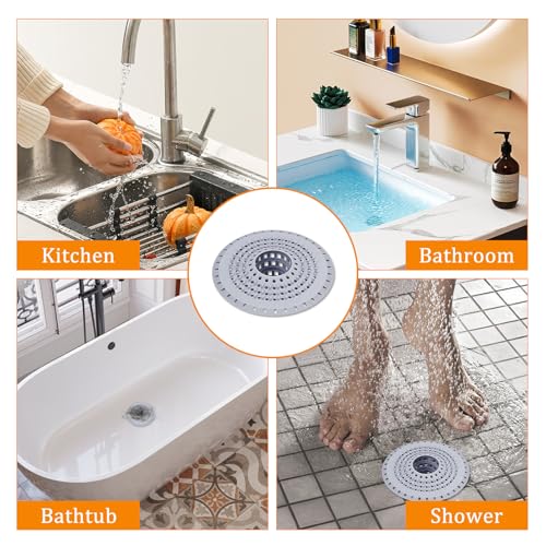 Abflusssieb Silikon 4 Stück Universelles Haarsieb Dusche Abflusssieb Dusche Abfluss Haarfänger Dusch für Küche Badewanne Waschbecken Badezimmer