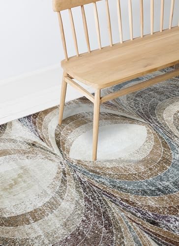 Image of Super Soft Art Collection Abstract Modern Classical Design Carpets Highest Density Silk Carpets for Home Living Room Bedroom /Hall (3x5 Feet (90x150 cm) Multi Vintage B)