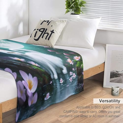 Couverture lit en flanelle housse canapé plaid polaire chat 130x180