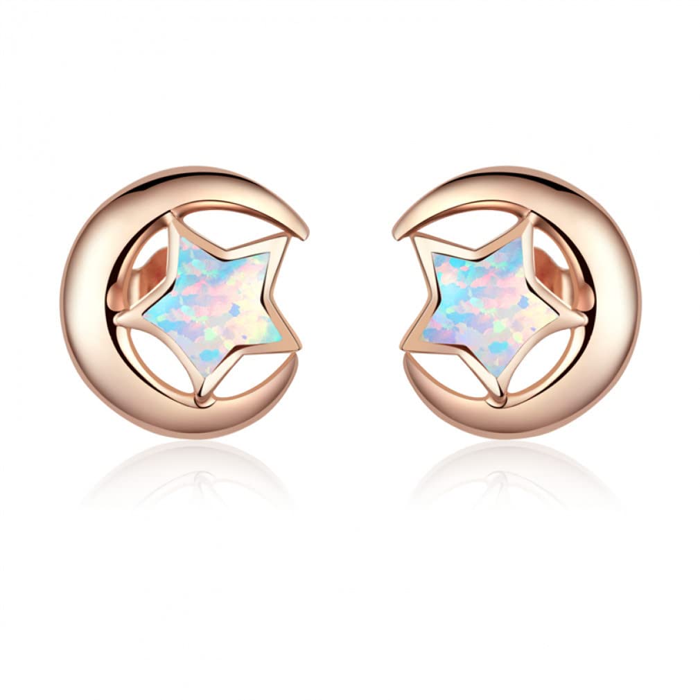 Opal Ohrstecker Herz Blau Opal Ohrringe für Frauen 925 Schmuck