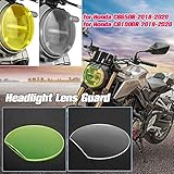 【Cantidad】 --- 1 pieza CB650R Head Lamp Cover, suministrada con una pegatina 3M y fácil de quitar para limpiar., Color: transparente / verde fluorescente, como se muestra en la imagen