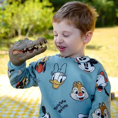 Gemini&Genius Crocodile Hand Puppet Toys Funny & Scared Alligator Head Puppets in Home, Stage and Class Role Play Toy for Kids and Toddlers