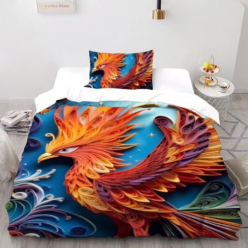 Housse de couette single animaux flying microfibre avec fermeture éclair durable pour lit simple