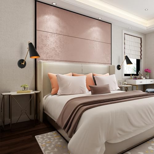 Image of KSANA Swing Arm Wall Lamp, Black and Gold Plug in or Hardwired Wall Sconces, Modern Adjustable Arm Light Fixture with On /Off Switch for Bedroom, Kitchen, Hallway and Living Room