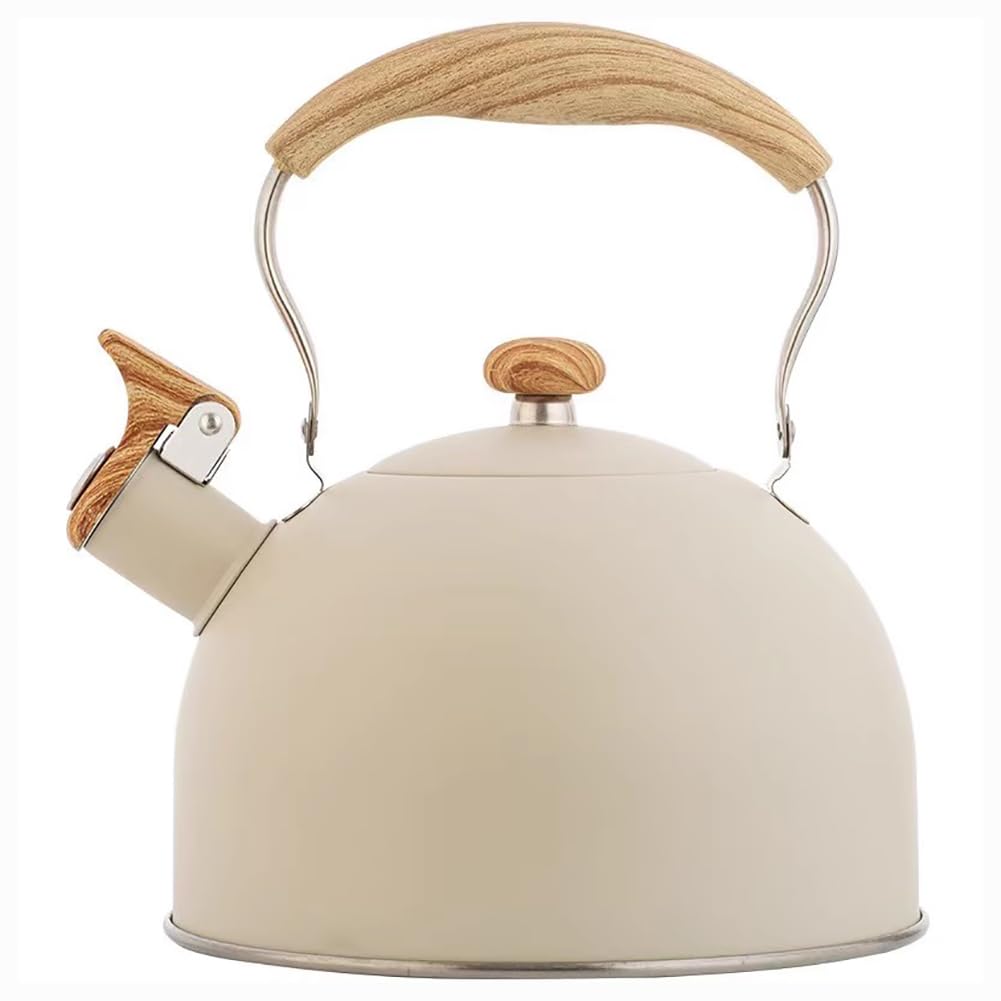 Bollitore Domestico in Acciaio Inossidabile da 2,5 Litri, Bollitore A Fischietto con Manico Antiscottatura, Caffettiera Portatile per Uso Domestico, Bollitore Elegante