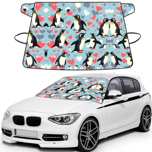 Protector de parabrisas contra hielo para coche I Love Penguins antiheladas