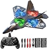 Remote Control Airplane for Kids Boys Beginners 8-12, RC Plane with Light, 360° Flip Fighter Jet Toys, Stunt Roll, Airplane Toy Gifts for Kids Boys Girls 8-16 Drone for Adults