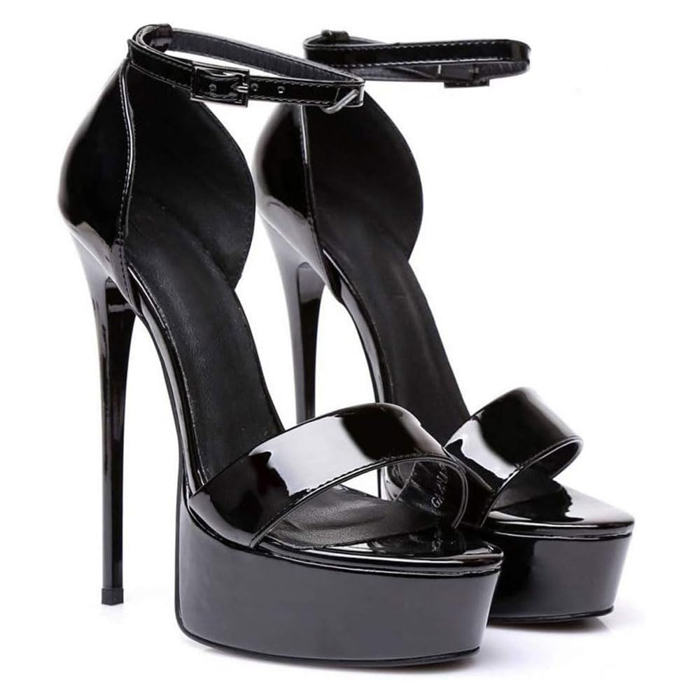 Tacones Altos Sandalias De 16 Cm Tacones Súper Altos Zapatos De Plataforma Tacones Clásicos Zapatos Con Punta Abierta botines/K/37EU