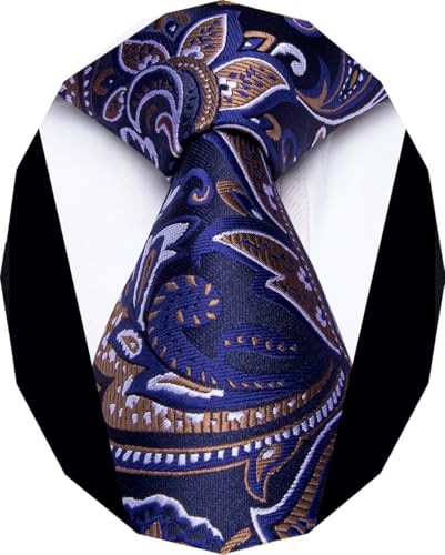 Image of YourTies Paisley Men's Necktie Woven Silk Floral Ties for Men Designer Formal Business Party Wedding