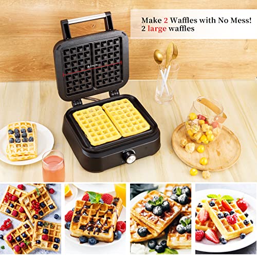 Felayza Aluminum Waffle Maker, 1500W Belgian Waffle Maker With Adjustable Temperature Control, Non-Stick Mini Waffle Easy Clean Up Waflera Electrica With Cool Touch Handle(Glossy) #TOP7