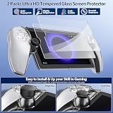 Tokluck 10 w 1 zestaw akcesoriów do PS Portal Remote Player, przenośna torba na PS Portal z osłoną, 2 opakowania szkła hartowanego i 4 uchwyty na kciuki