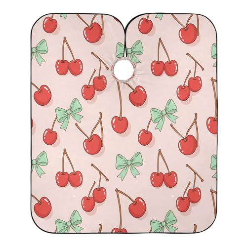 Capa impermeable para corte de cabello Red Cherry verde miniatura 2