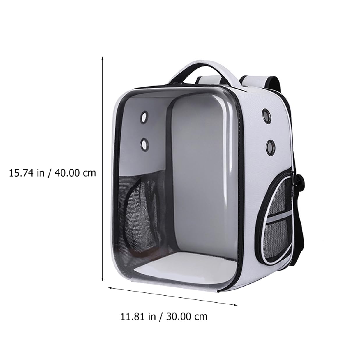 SUPVOX 1Pc Foldable Transparent Pet Carrier Bag Lightweight Dog Storage Backpack for Travel Breathable Design for Cats and Dogs Grey