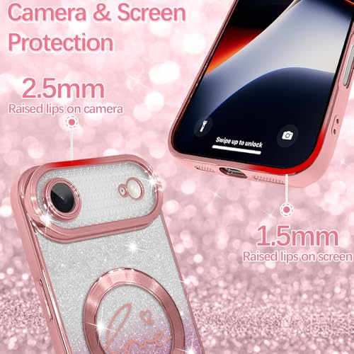 Image of ZIYE Magnetic Case Designed for iPhone Air Glitter Case-Pink