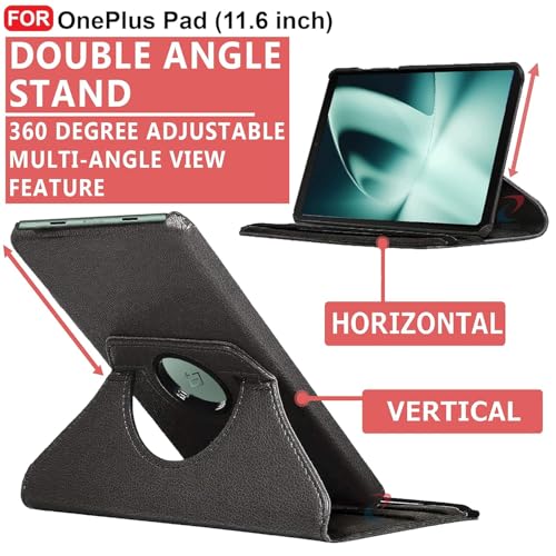 Image of OnePlus Pad (11.6 inch) Flip Cover | Leather Finish | 360 Degree Rotate Back Cover | Shockproof Back Cover Case for OnePlus Pad (11.6 inch)