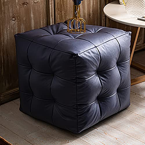 Navy Blue Ottoman For Living Room Warmiehomy Upholstered Cube