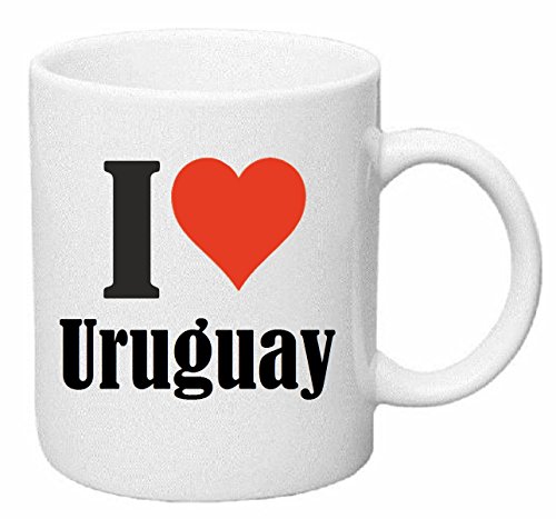 Tasse de Café Tasse à Thé … Coffee Mug I Love Uruguay Hauteur 9 cm de Diamètre 8 cm Volume 330 ml Le pour leur Partenaire - Collègue - Amis