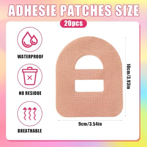 20 Pcs Omnipod 5 Overpatches Waterproof with Stretchable Strap,Waterproof Adhesive Patches, Pre-Cut Sweatproof Omnipod Sensor Tape Adhesive Patches,Breathable Skin Tape(Nude) — 사진 2
