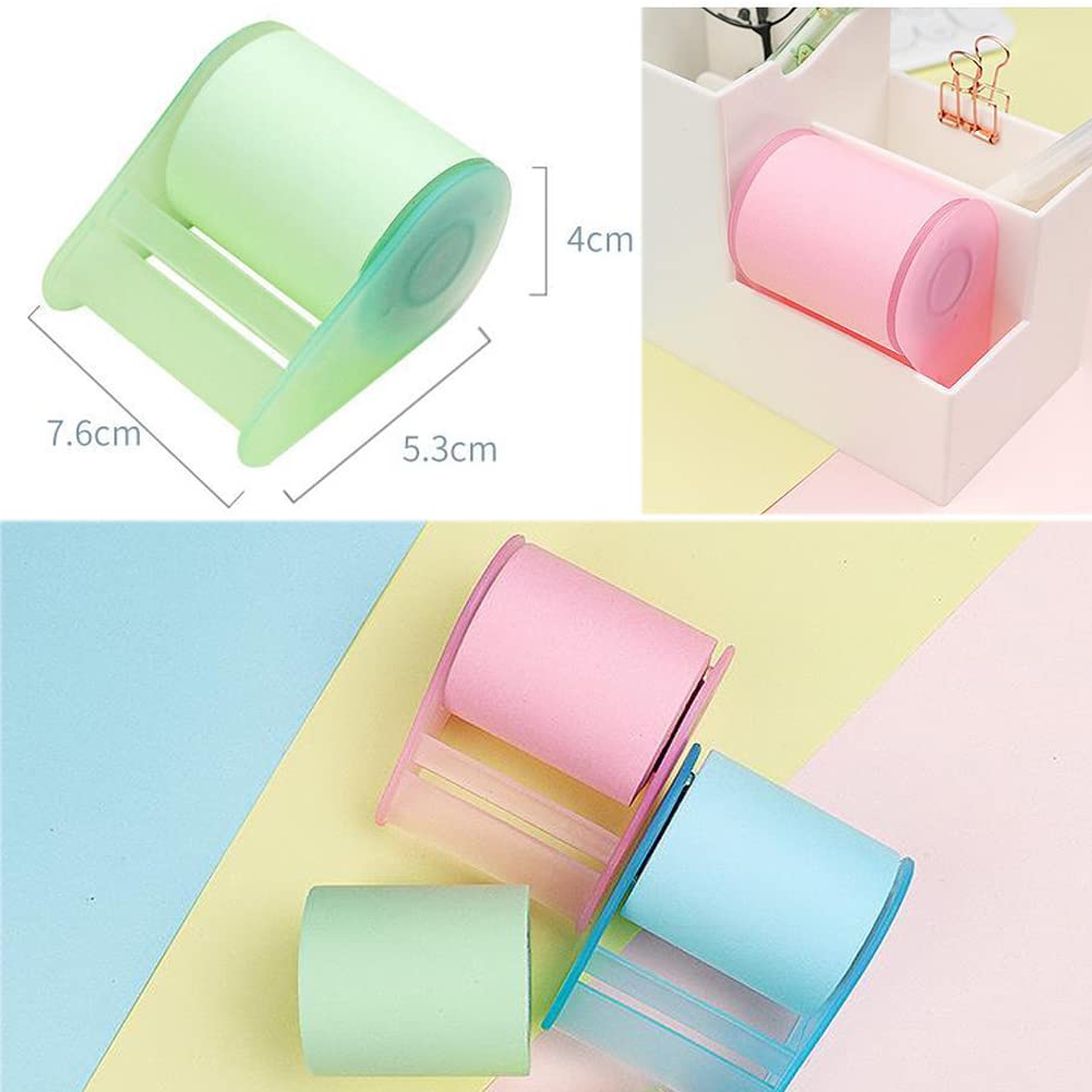 4pcs Adhesive Roll Sticky Notes With Dispensers, Multi Color Notes Craft Tape Dispensers - View #4