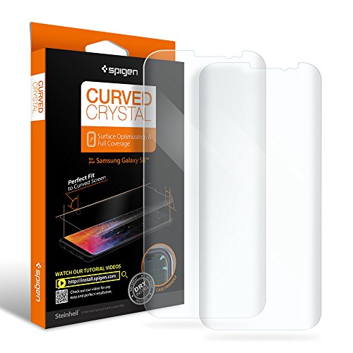 Spigen Galaxy S8 Screen Protector Curved Crystal / 2 Pack/Curved Film/Case Friendly/Dry Application for Samsung Galaxy S8