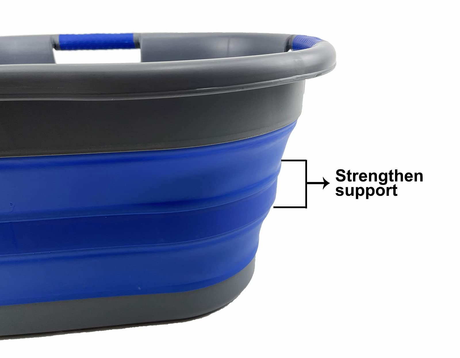SAMMART Cesto Portabiancheria Pieghevole in Plastica da 40 Litri - Contenitore/Organizzatore Pieghevole Pop Up-Vasca di Lavaggio Portatile-Cesto Salvaspazio (1, Grigio scuro/blu violaceo)