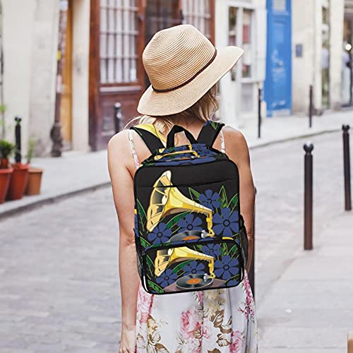 Sac à dos ordinateur portable avec imprimé gramophone vintage - 7